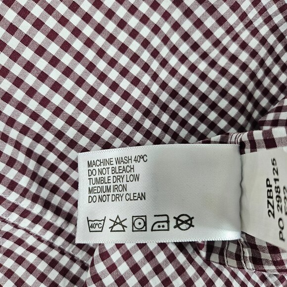 Orvis Shirt Mens XL Maroon Check Long Sleeve Button Up Active Fit 100% Cotton - Picture 8 of 9